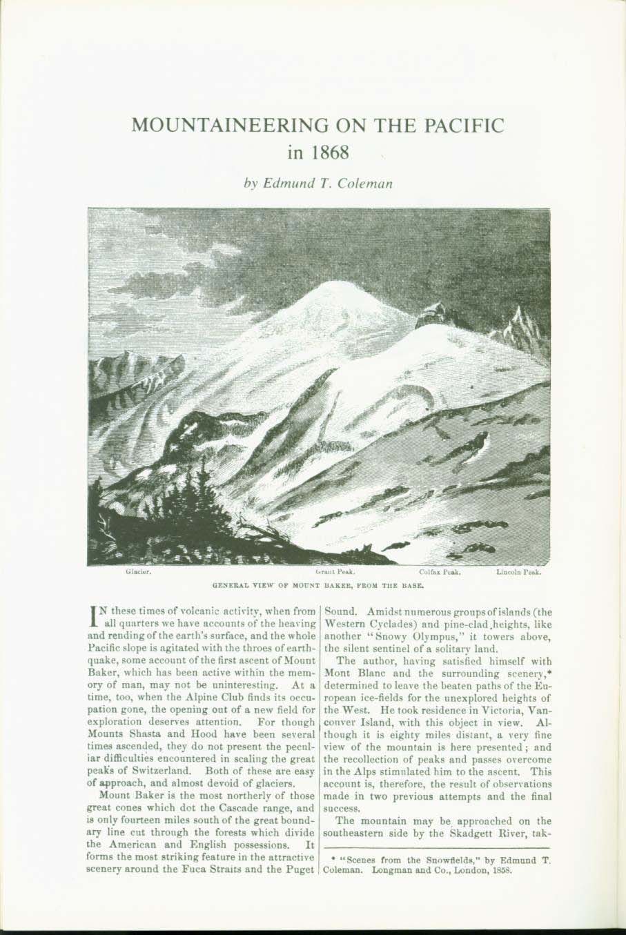 MOUNTAINEERING ON THE PACIFIC IN 1868. vist0014b